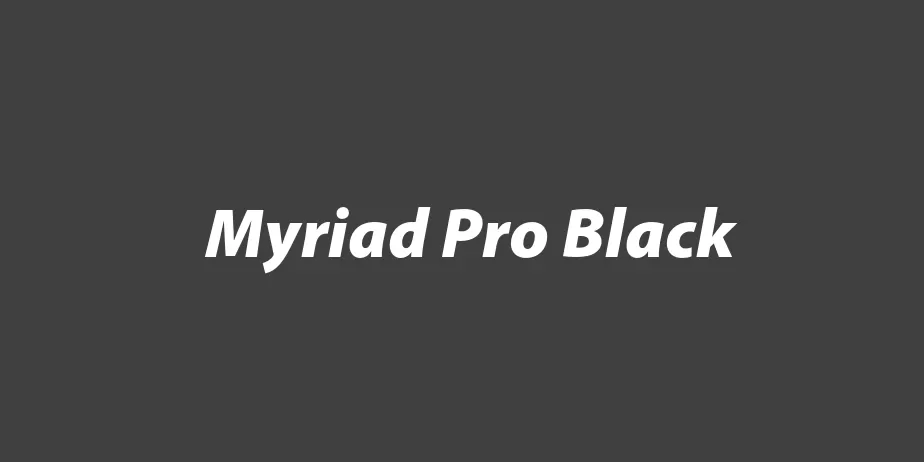 Fonte Myriad Pro Black