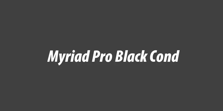 Fonte Myriad Pro Black Cond