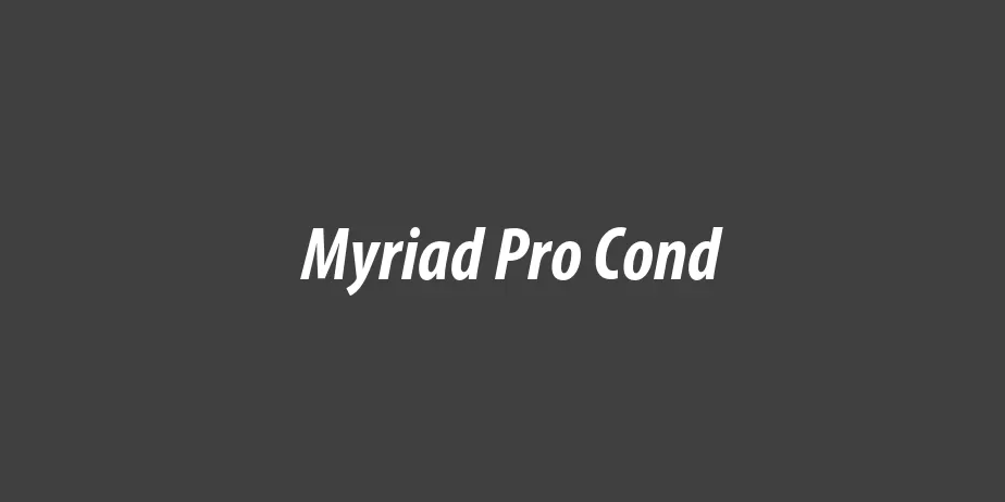 Fonte Myriad Pro Cond