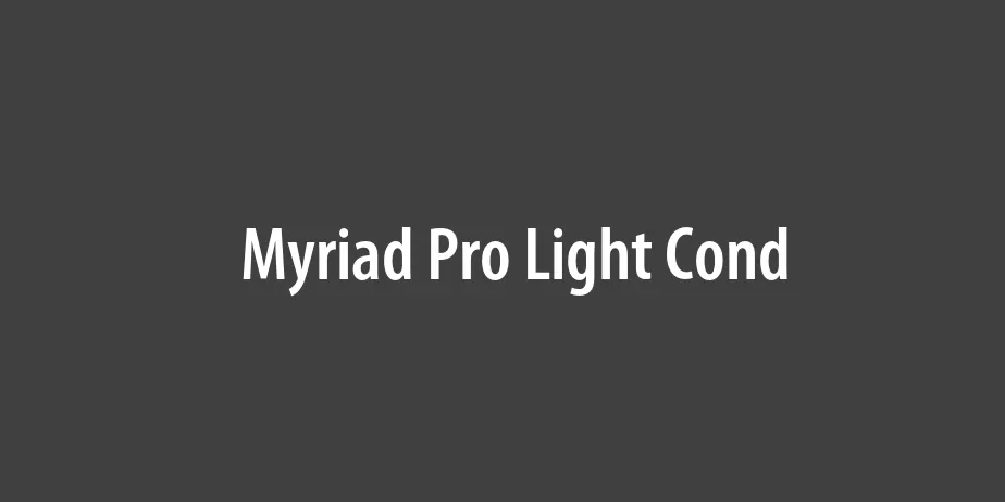 Fonte Myriad Pro Light Cond