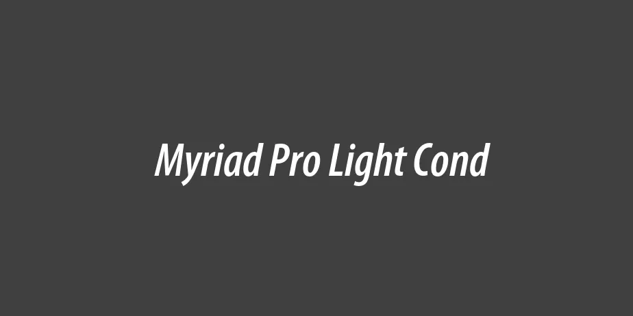 Fonte Myriad Pro Light Cond