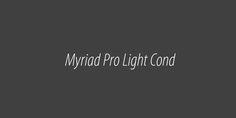 Fonte Myriad Pro Light Cond