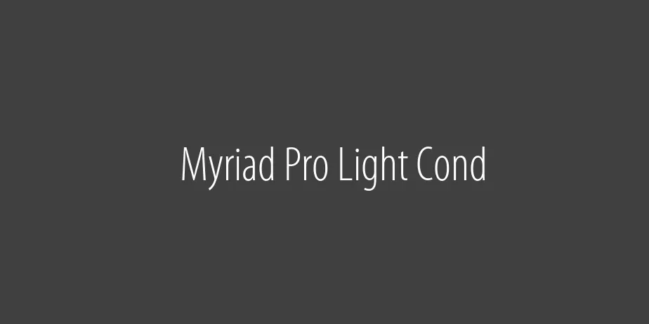 Fonte Myriad Pro Light Cond