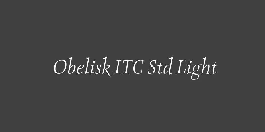 Fonte Obelisk ITC Std Light