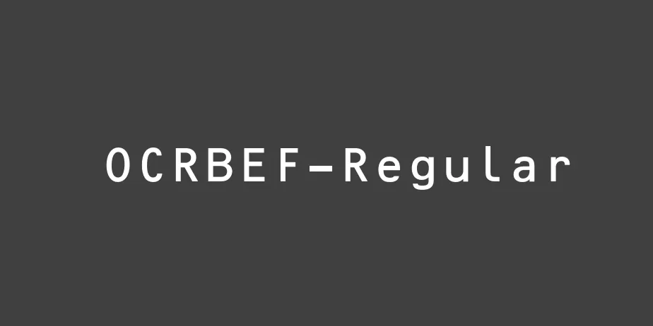 Fonte OCRBEF-Regular