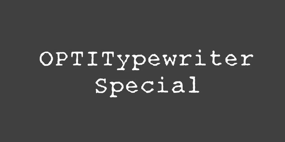 Fonte OPTITypewriter Special