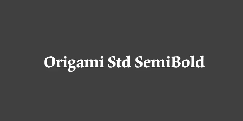 Fonte Origami Std SemiBold