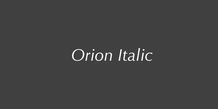 Fonte Orion Italic