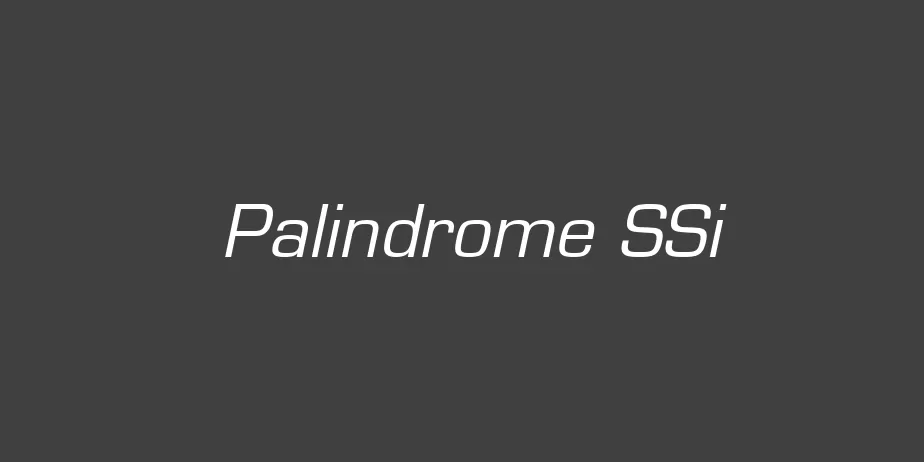 Fonte Palindrome SSi