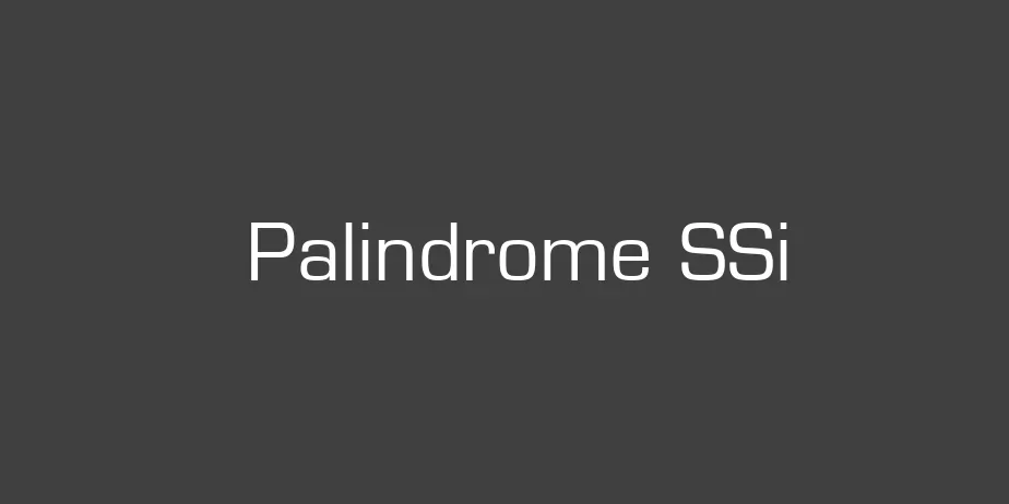 Fonte Palindrome SSi