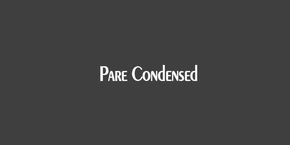 Fonte Pare Condensed