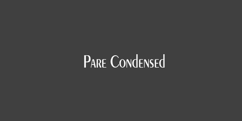 Fonte Pare Condensed