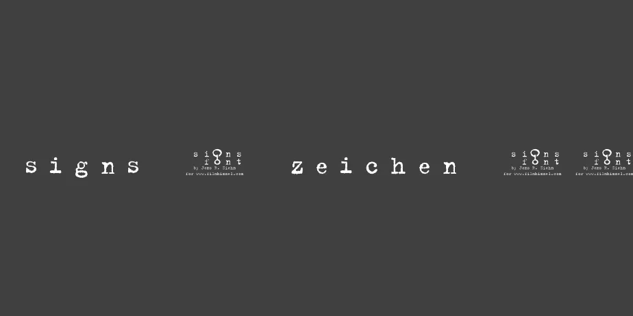 Fonte signs - zeichen 20