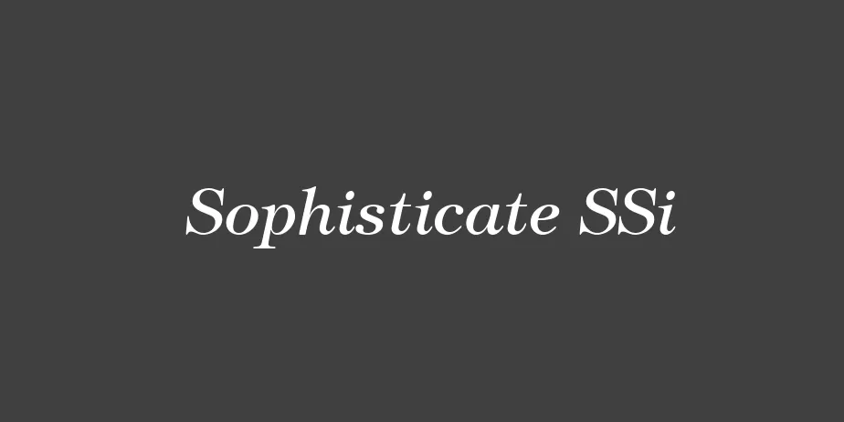 Fonte Sophisticate SSi