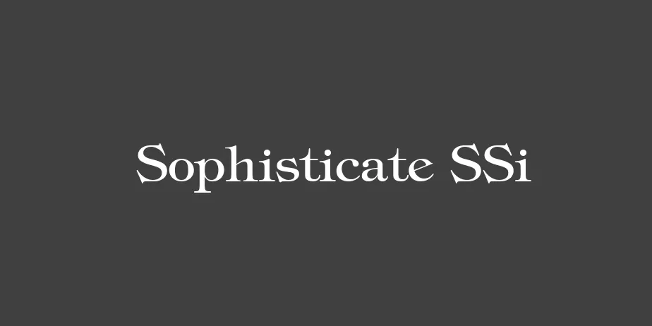 Fonte Sophisticate SSi