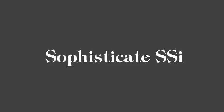 Fonte Sophisticate SSi