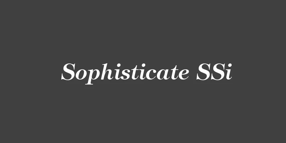 Fonte Sophisticate SSi