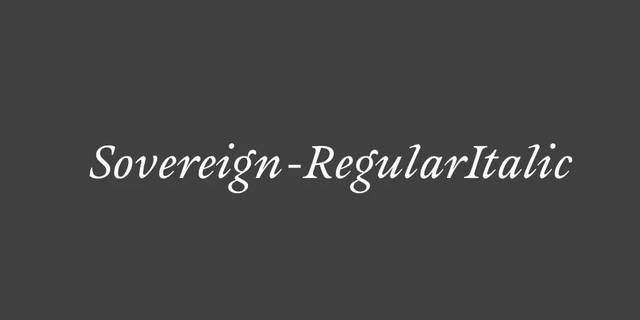 Fonte Sovereign-RegularItalic