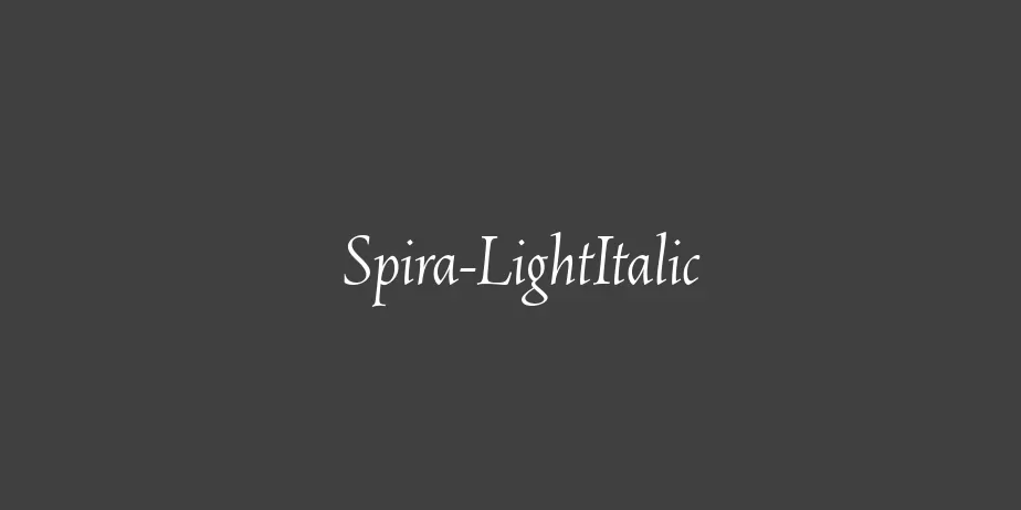 Fonte Spira-LightItalic