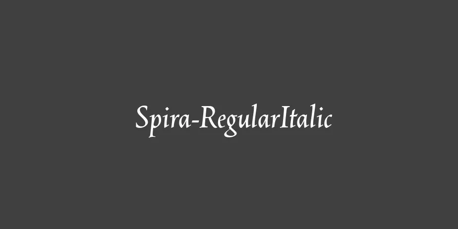 Fonte Spira-RegularItalic