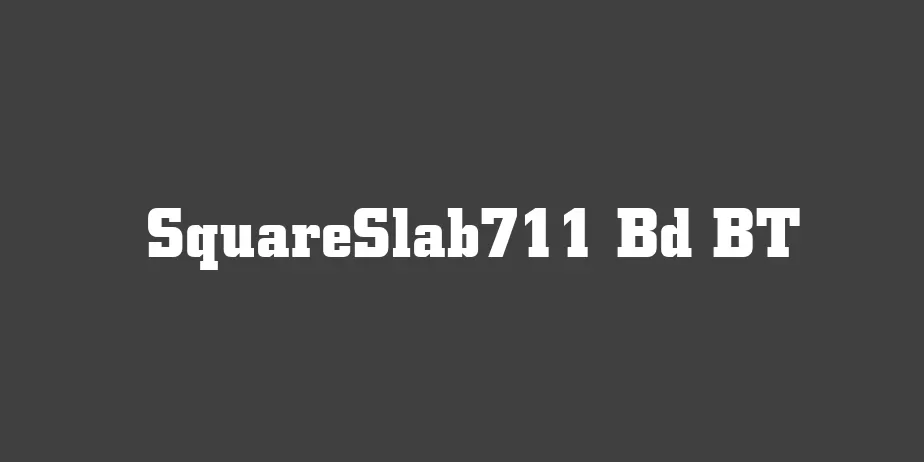 Fonte SquareSlab711 Bd BT