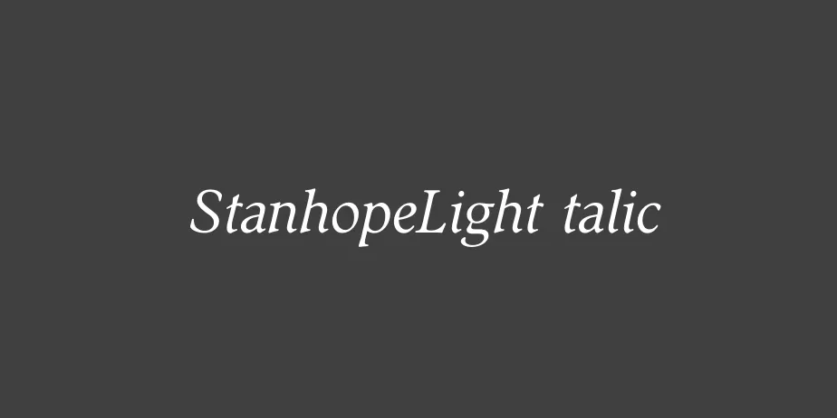 Fonte StanhopeLightItalic