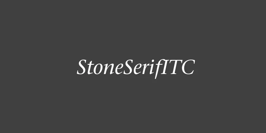 Fonte StoneSerifITC