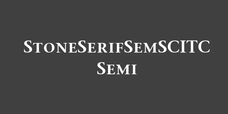 Fonte StoneSerifSemSCITC Semi