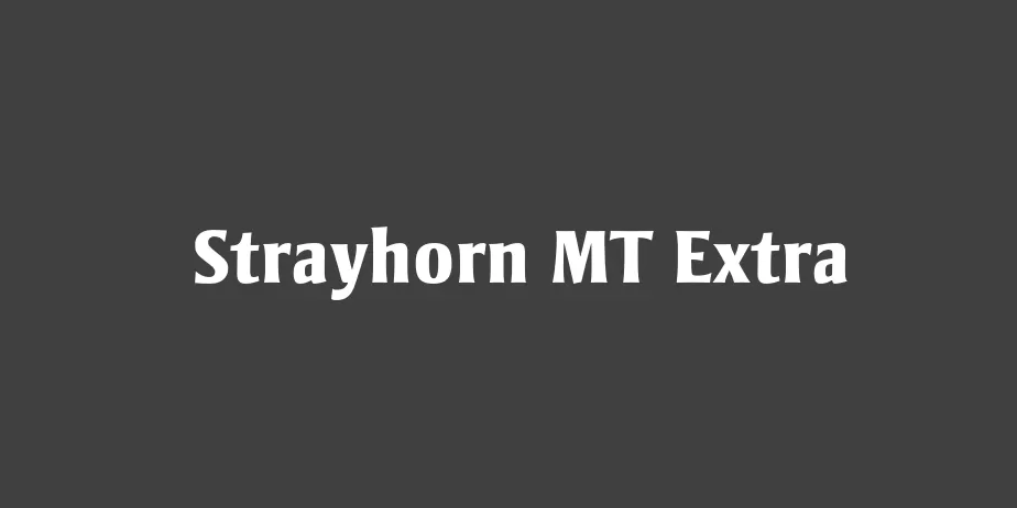 Fonte Strayhorn MT Extra