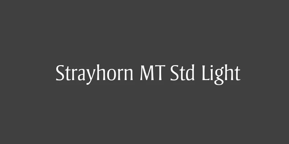 Fonte Strayhorn MT Std Light