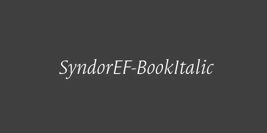 Fonte SyndorEF-BookItalic