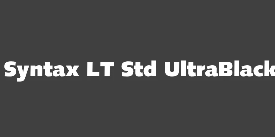 Fonte Syntax LT Std UltraBlack