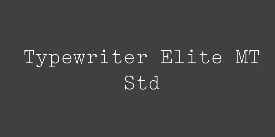 Fonte Typewriter Elite MT Std