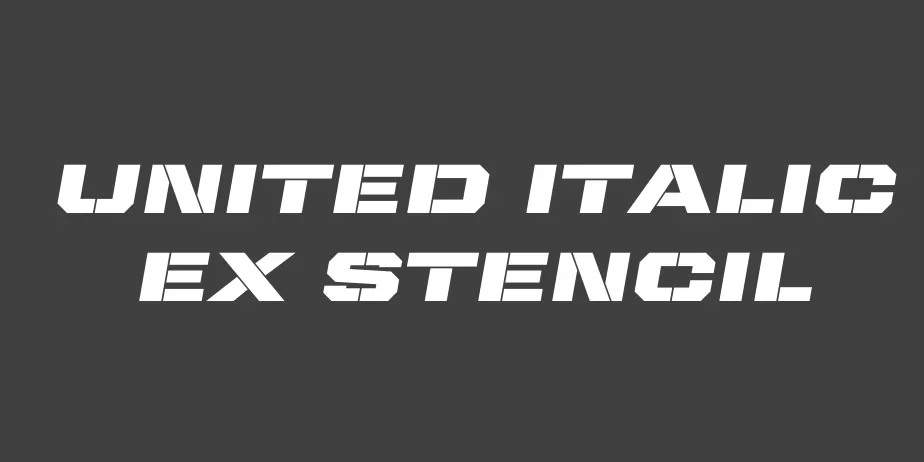 Fonte United Italic Ex Stencil