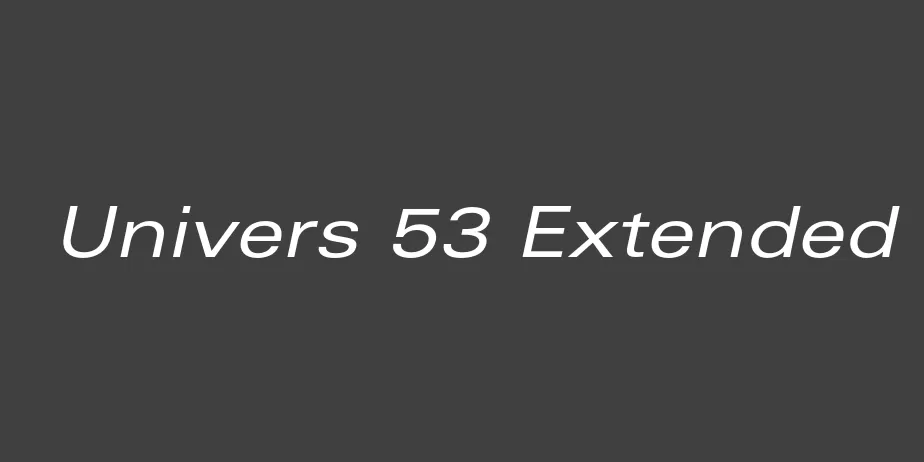 Fonte Univers 53 Extended