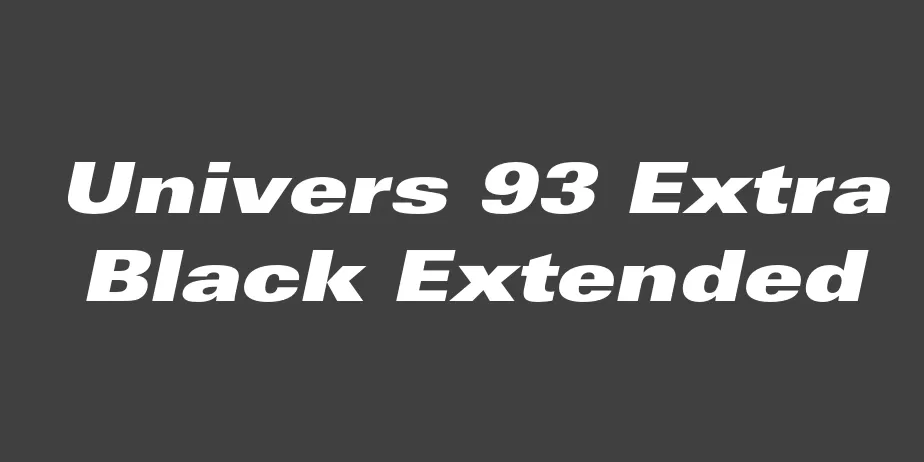 Fonte Univers 93 Extra Black Extended