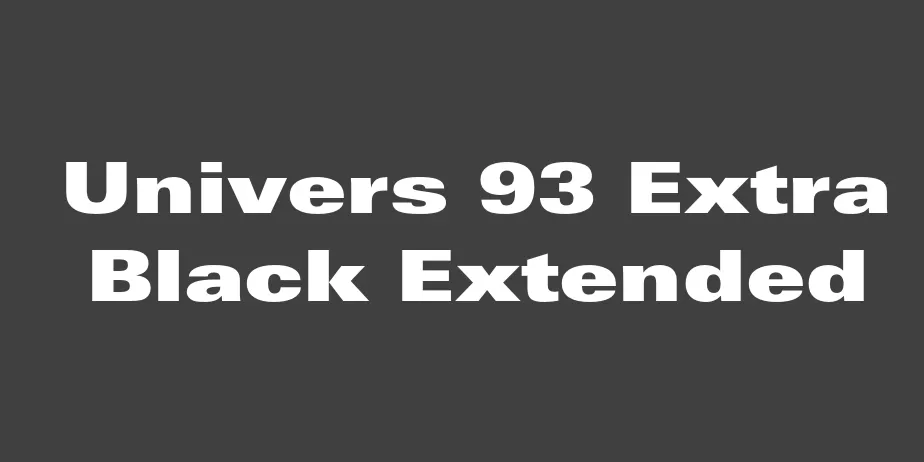 Fonte Univers 93 Extra Black Extended