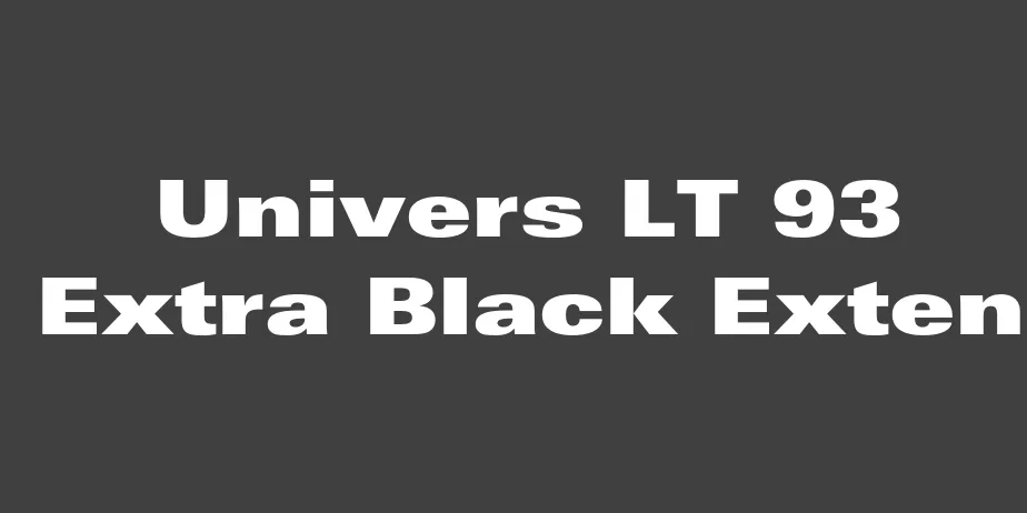 Fonte Univers LT 93 Extra Black Exten