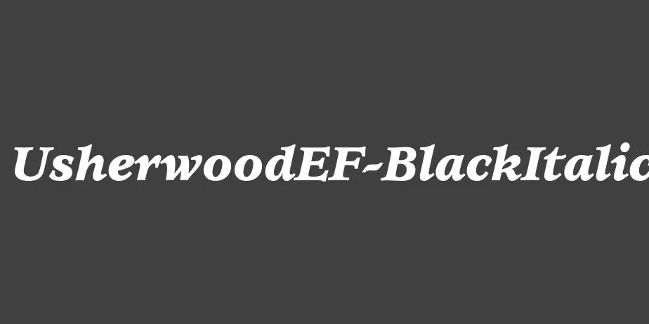 Fonte UsherwoodEF-BlackItalic