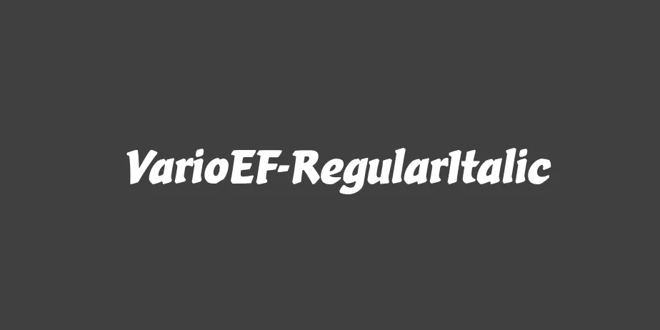 Fonte VarioEF-RegularItalic