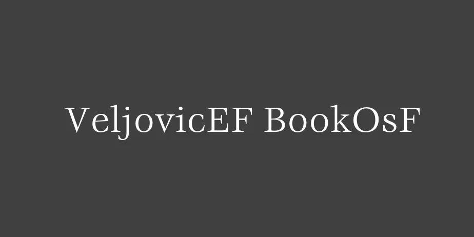 Fonte VeljovicEF BookOsF