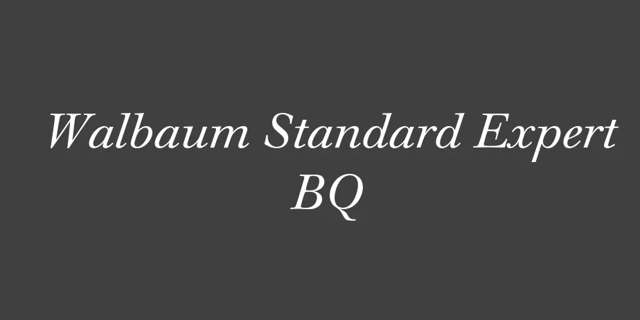 Fonte Walbaum Standard Expert BQ