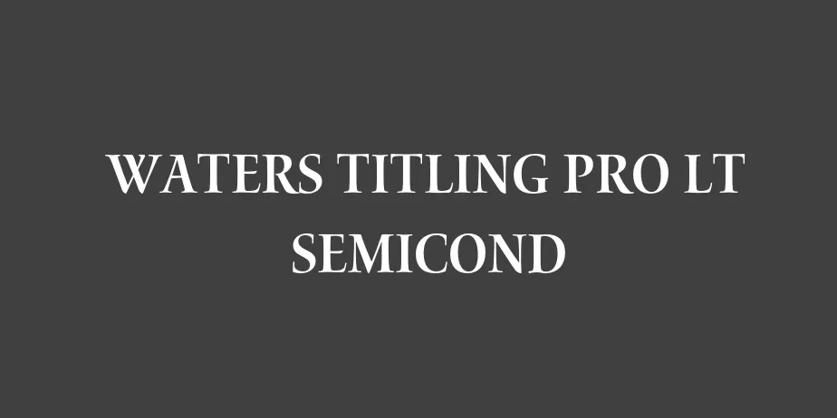 Fonte Waters Titling Pro Lt Semicond