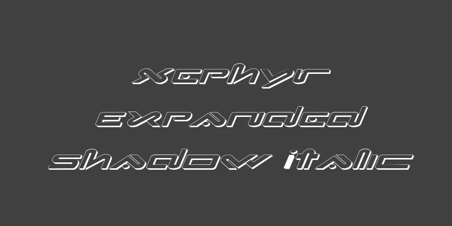 Fonte Xephyr Expanded Shadow Italic