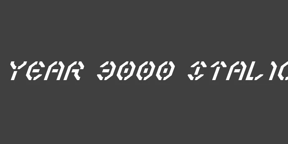 Fonte Year 3000 Italic