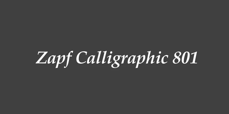 Fonte Zapf Calligraphic 801