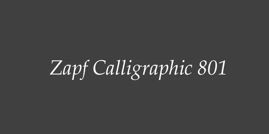 Fonte Zapf Calligraphic 801