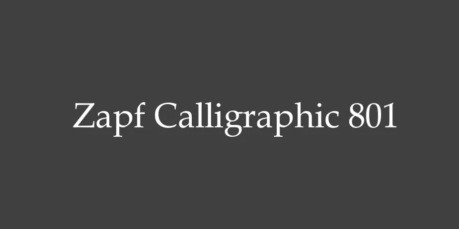 Fonte Zapf Calligraphic 801