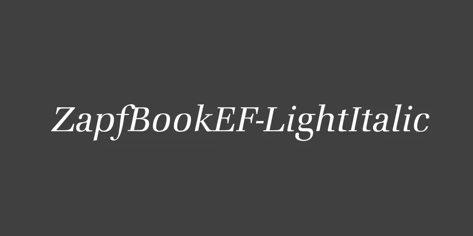 Fonte ZapfBookEF-LightItalic