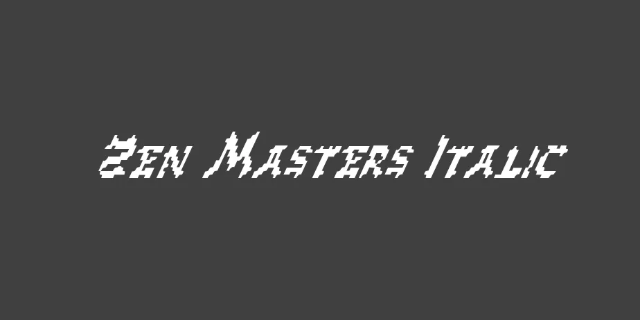 Fonte Zen Masters Italic